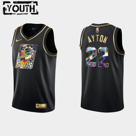 Kinder NBA Phoenix Suns Trikot Deandre Ayton 22 Nike 2021-2022 Schwarz Golden Edition 75th Anniversary Diamond Swingman